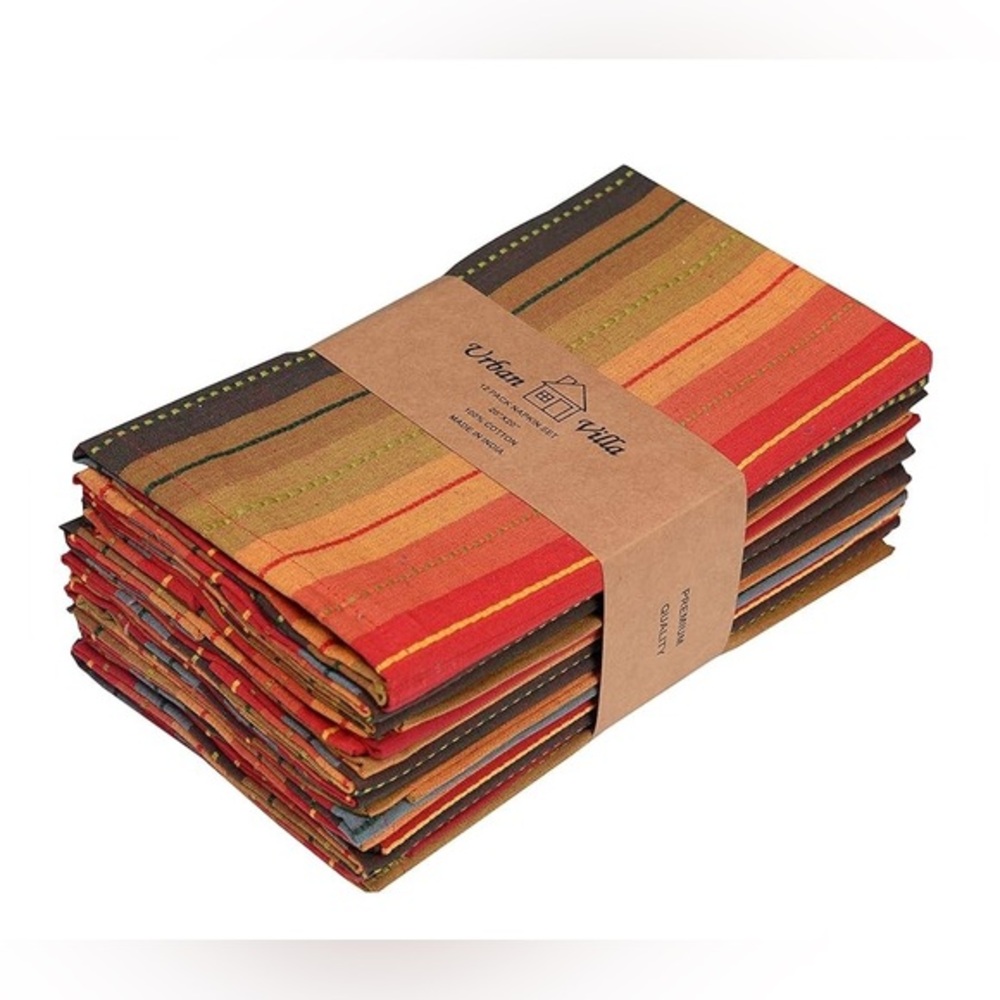 NWT Urban Villa Napkin 100% Cotton set of 12 size 20”x20”